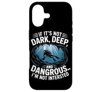 Dark Deep Dangerous Cave Diver Scuba Humour Aventure Coque pour iPhone 17