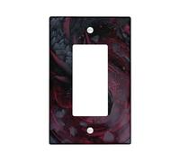 Dark Dragon Plaques de protection pour interrupteur/prises de courant, rouge et noir métallisé pour accents muraux, décoration moderne gothique, plaques murales en thermoplastique, taille standard à