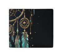 Dark Dream Catcher Portefeuille en cuir pour homme et femme Petit portefeuille fin à deux volets avec porte-cartes Blanc Taille unique Décontracté Blanc Taille unique Décontracté Blanc Taille unique