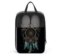 Dark Dream Catcher Sac à chaussures de voyage résistant à l'eau Pochette à chaussures avec fermeture éclair Sac à poussière, gris, taille unique, moderne, gris, Taille unique, Moderne