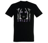 Dark Elf Face T-T-Shirts à Manches Courtes The Saga Drow of The Drizzt Do'Urden from The Dunkelelf Trilogy Black(XX-Large)