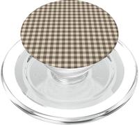 Dark Espresso Gingham Brown Aesthetic Pattern Checkered PopSockets PopGrip pour MagSafe