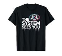 Dark Esthetic Cyberpunk The System Sees You Print T-Shirt