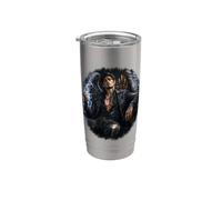Dark Fantasy Fae, ailes, chasse, romance, cuir, court Gobelet isotherme en acier inoxydable double paroi