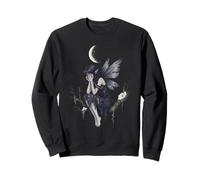 Dark Fantasy Fairy Under a Cracked Moon Sweatshirt