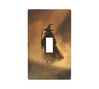 Dark Fantasy Old Witch in The Fog Light Switch Cover Decorative Single Toggle 1 Gang Wall Plate for Kitchen Farmhouse Bedroom Bathroom Art Decor