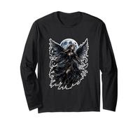 Dark Gothic Angel Wings Moon Fantasy Art Aesthetic Manche Longue