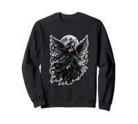 Dark Gothic Angel Wings Moon Fantasy Art Aesthetic Sweatshirt
