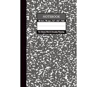Dark Gray & Black & White Marble School Notebook - Grid, 96 Pages, 5.5" x 8.5", Soft Matte Cover: For schoolwork, math, science, creative projects, and daily planning