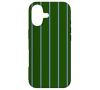 Dark Green and Blue Stripes Thin Vertical Lines Retro Style Coque pour iPhone 17