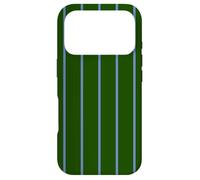 Dark Green and Blue Stripes Thin Vertical Lines Retro Style Coque pour iPhone 17 Pro