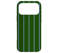 Dark Green and Blue Stripes Thin Vertical Lines Retro Style Coque pour iPhone 17 Pro Max