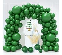 Dark Green Balloon, 130 Pieces Kit Arch Balloon Dark Green, 18 12 10 5 Inch Garland Balloons, Helium Inflatable Balloons Birthday Wedding Jungle Tropical Safari Decorations
