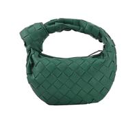 (Dark Green)Tote Bag Woven Handbag Pu Leather Women's Shoulder Wallet Large Volume Braided Bag