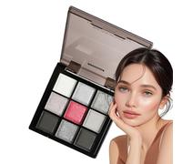 Dark Grey Shimmer Eyeshadow, High Pigmented Silver Gray Palette, 10x10x3cm Eyeshadow Smokey Eye Makeup, Long Lasting Eye Shadow for Midnight, Professional Use