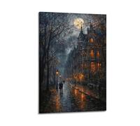 Dark_Haunted_Cityscape_Canvas_Wall_Art_Halloween_Painting_Print_Moonlit_Night_Poster_Gothic_Architecture_Decor Poster Peinture décorative sur toile Affiches murales et art Impression d'art Moderne
