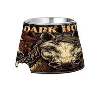 Dark Horse Gamelle antidérapante en acier inoxydable pour chats à alimentation lente Compatible avec les moustaches