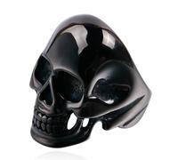 Dark Knight Bague en titane pour homme - Bijou tendance gothique punk, vintage industriel, cadeau, 7, Acier titane