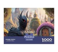 Dark Knight Hunter Black Armor 1000 Pièces Carton Premium Coffret De Puzzles Fairy Tale Landscape Anti-Stress Défi Unique Puzzles pour Adultes Et Enfants 52x38cm/1000pcs