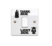 Dark Light Side - Côté sombre lumière côté lumière interrupteur vinyle autocollant autocollant UK Made - noir ou lueur dans l'obscurité luminescent - StickerDeen(1, Noir)