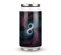 Dark Matter Tides Tasse isotherme en acier inoxydable avec couvercle et paille pour une utilisation en voiture, voyage, fitness, activités de plein air, cafés, bureaux, usage domestique, etc