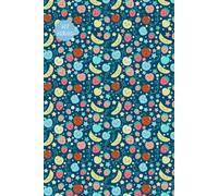 Dark Navy Cute Fruit Notebook: Deep Blue Smiling Fruit Illustration Memo Book with Date Header, 6 x 9 Inches, 120 Pages for Daily Notes and Journaling