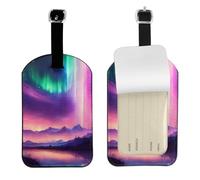 Dark Northern Lights Print 10,9 x 7,9 cm Jolies étiquettes de bagages élégantes valises accessoires de voyage élégants