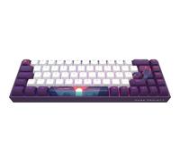 Dark Project 68 Sunrise (DE) [ISO] Clavier de jeu mécanique, touches multilingues filaires USB, RVB personnalisables, commutateurs G3MS saphir, stabilisateurs graissés, 65 %, violet/blanc