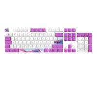 Dark Project - Touches multilingues Candy K (violet/blanc) PBT [disposition ANSI et ISO] - Anglais (Royaume-Uni/États-Unis), espagnol, portugais, italien, allemand, autrichien, finnois, norvégien