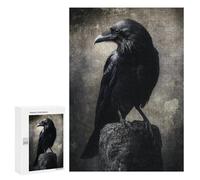 Dark Raven Perched on Rock Puzzle 1000 Pièces Educa Jouet en Bois Cadeau Unique Décoration Intérieure Jeu Éducatif Challenge Toy Adultes Et Enfants À Partir De 14 Ans 300 PCS
