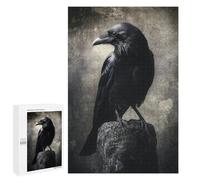 Dark Raven Perched on Rock Puzzle 1000 Pièces Educa Jouet en Bois Cadeau Unique Décoration Intérieure Jeu Éducatif Challenge Toy Adultes Et Enfants À Partir De 14 Ans 1000 PCS