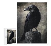 Dark Raven Perched on Rock Puzzle 1000 Pièces Educa Jouet en Bois Cadeau Unique Décoration Intérieure Jeu Éducatif Challenge Toy Adultes Et Enfants À Partir De 14 Ans 500 PCS