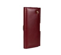 (Dark Red)5.5 inch Crazy Horse Texture Leather Waist Bag
