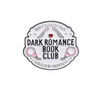 Dark Romance Book Club Broche ronde en anglais Accessoires de vêtements Badge en métal Zvw28, 3.5x3.1CM, Métal