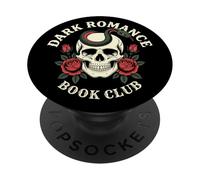 Dark Romance Bookish Skull Snake Gothic Red Rose Romantasy PopSockets PopGrip Adhésif