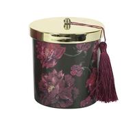 Dark Romance Bougie parfumée à l'opium | Bocal en verre avec couvercle avec enveloppe florale violette et pompon | Parfum d'intérieur gothique | Brûle de 28 heures | Bougie cadeau en cire de paraffine