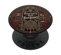 Dark Romance Good Girls Read Bad Books Goth Reading Bookish PopSockets PopGrip Adhésif