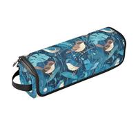 Dark Sea Birds Organiseur 2 en 1 pour outils capillaires avec tapis en fer imperméable pour fer plat, outils chauds et accessoires de soins capillaires essentiels de voyage pour femme