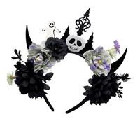 Dark Series Bandeau à cheveux avec tête de mort pour femme et fille Accessoire de jeu de rôle Accessoire pour cheveux