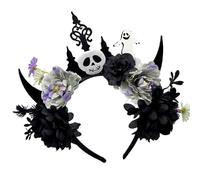 Dark Series Bandeau à cheveux avec tête de mort pour femme et fille Accessoire de jeu de rôle Accessoire de fête