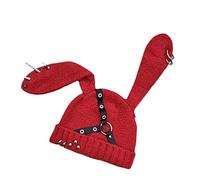 Dark Series Chapeau avec oreilles de lapin pour adolescente fille années 2000 Cosplay Chapeau d'hiver chaud Chapeau de rue en plein air Chapeau Punk Couvre-chef Cosplay Anime