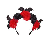 Dark Series Serre-tête avec fleur chauve-souris pour femme et fille - Pour le jour de la mort - Accessoire d'Halloween - Série sombre