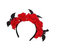 Dark Series Serre-tête avec fleur chauve-souris pour femme et fille - Pour le jour de la mort - Accessoire d'Halloween - Série sombre