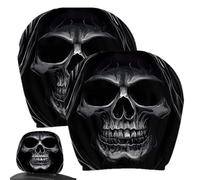 Dark Skull Car Headrest Cover - 2 Pack Halloween | Universal Seat Set