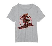 【Dark Souls】 Dark Souls 062 T-Shirt, Femme Grandes Tailles, Gris Chiné, 2X