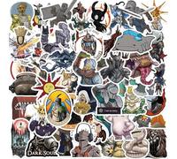 Dark Souls Lot de 50 autocollants pour enfants et adolescents - En vinyle imperméable - Pour ordinateur portable, skateboard, valise, casque, voiture, vélo, téléphone portable, vélo, scrapbooking,