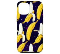 Dark Starry Skies Galaxy Black Kitschy Art Bananes in Space Coque pour iPhone 12/12 Pro