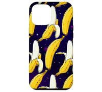 Dark Starry Skies Galaxy Black Kitschy Art Bananes in Space Coque pour iPhone 12 Pro Max