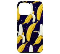 Dark Starry Skies Galaxy Black Kitschy Art Bananes in Space Coque pour iPhone 13 Pro Max