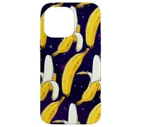 Dark Starry Skies Galaxy Black Kitschy Art Bananes in Space Coque pour iPhone 14 Pro Max